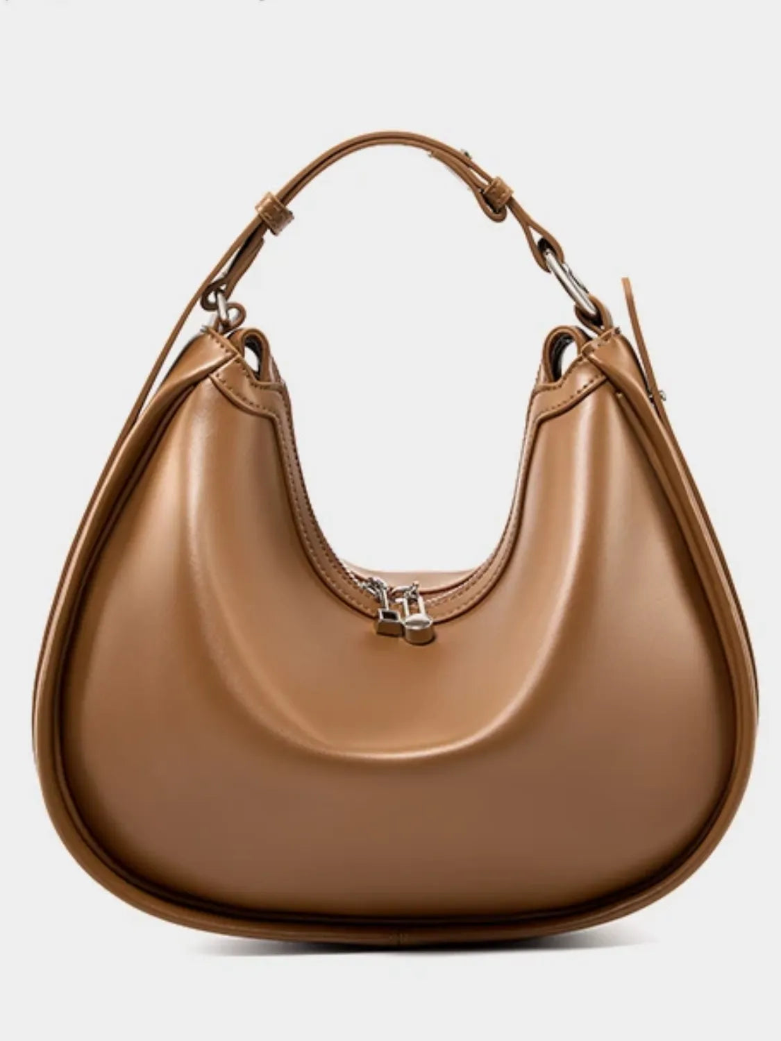 Bolsa Feminina de Ombro Meia Lua em Couro com Alça Ajustável - Silvia