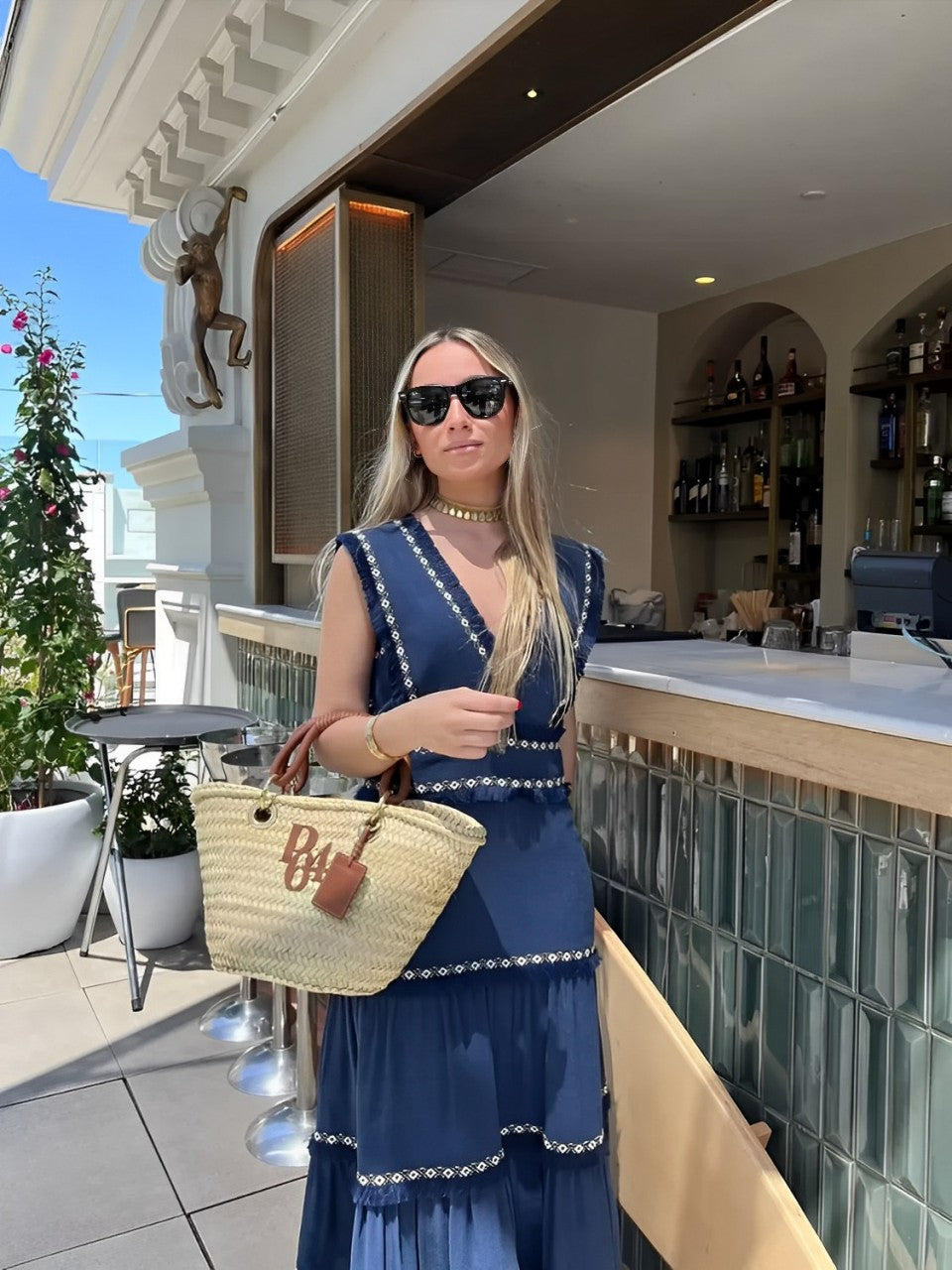 Vestido Feminino Boho Midi com Babados e Decote em V - Amara [FRETE FULL]