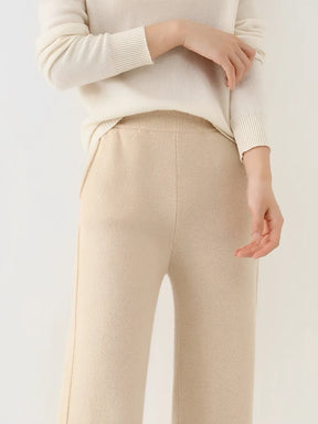 Calça Pantalona Feminina de Lã com Bolsos e Abertura na Barra – Vivian [FRETE FULL]