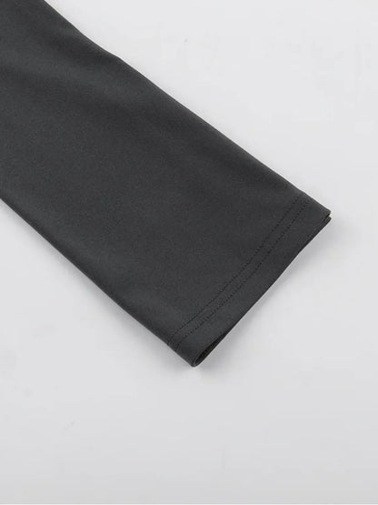 Vestido Feminino Curto de Alfaiataria com Mangas Longas Flare e Bolsos - Paloma