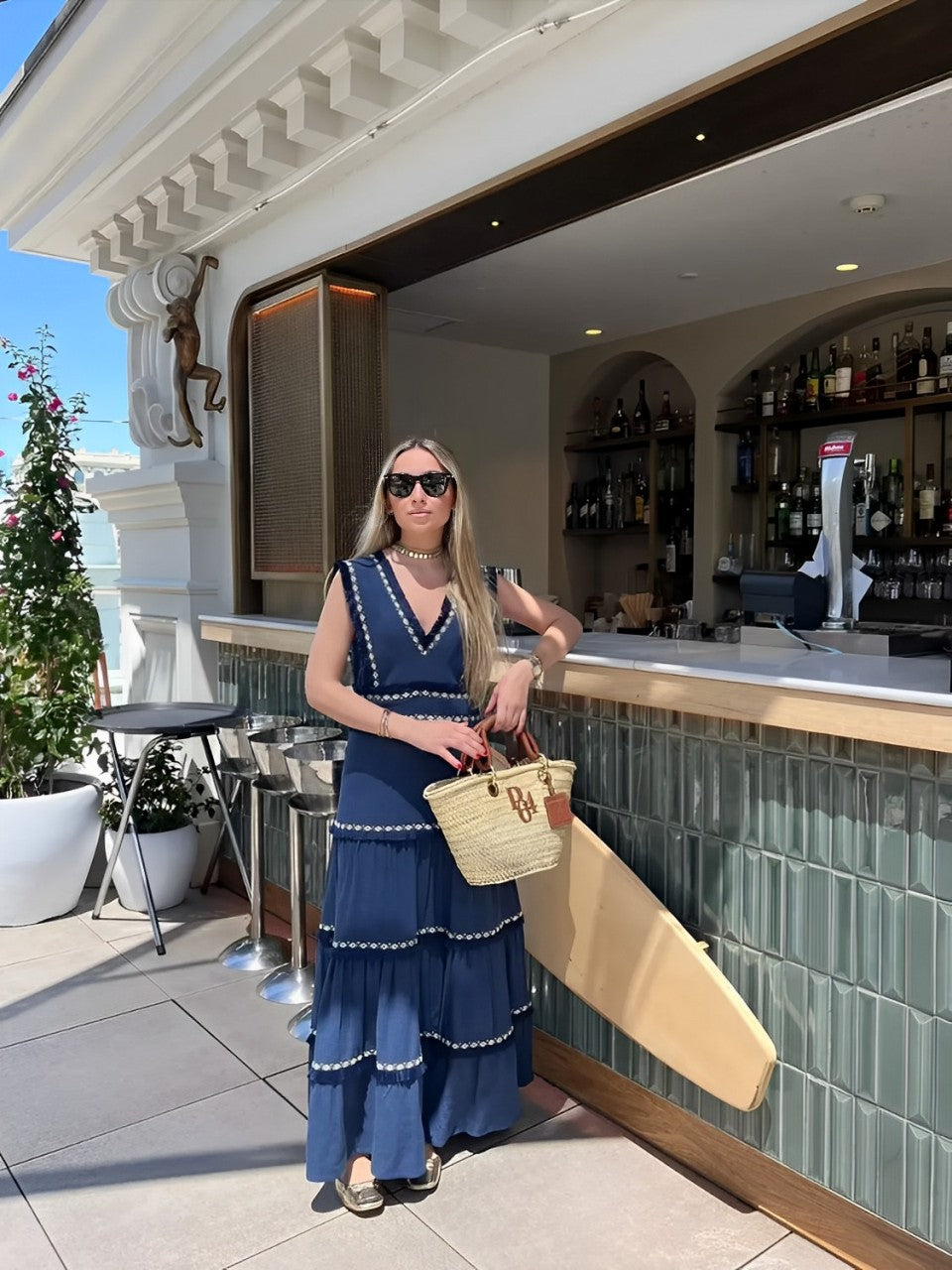 Vestido Feminino Boho Midi com Babados e Decote em V - Amara [FRETE FULL]
