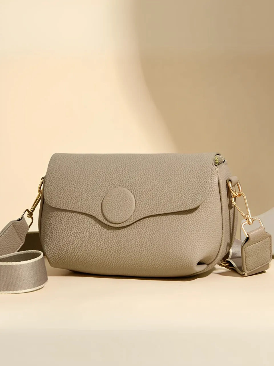 Bolsa Feminina Tiracolo com Alça Larga e Bolsos com Zíper – Jasmin