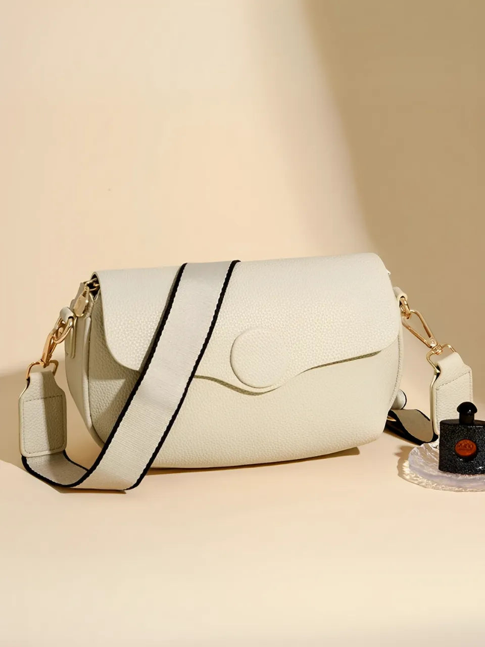 Bolsa Feminina Tiracolo com Alça Larga e Bolsos com Zíper – Jasmin