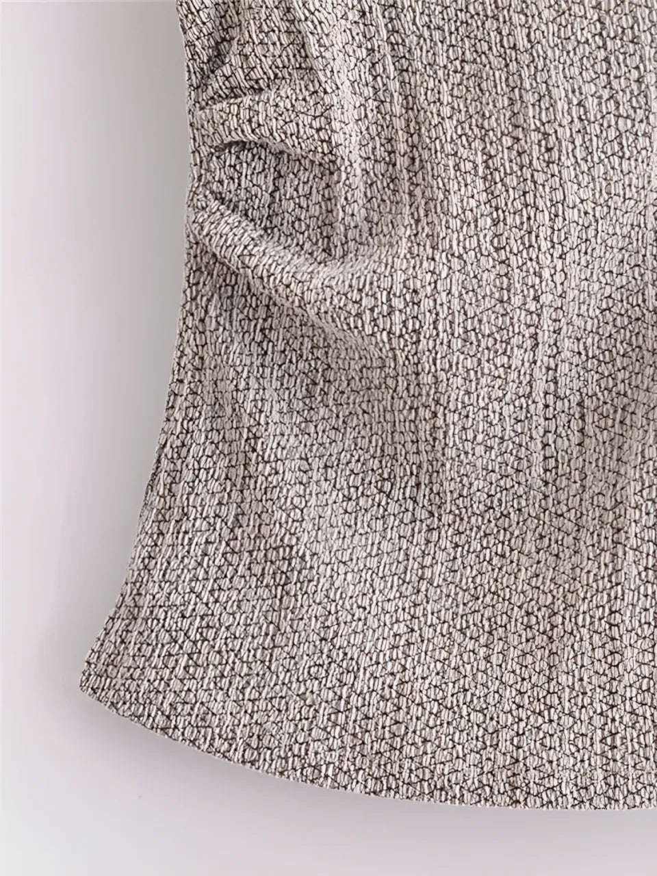 Conjunto Feminino Texturizado Blusa Ombro Caído e Calça Pantalona - Wendy