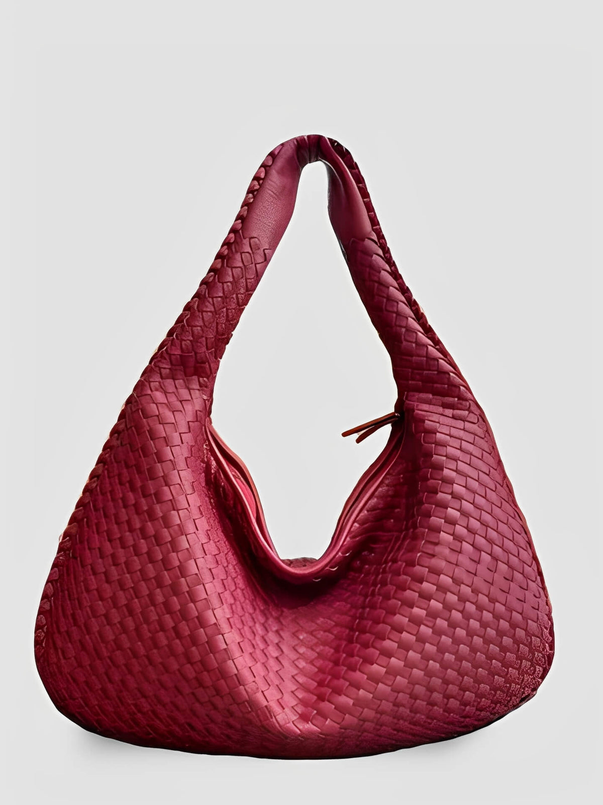 Bolsa Feminina de Ombro Meia Lua em Couro PU Trançado - Antonieta