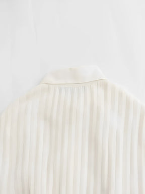 Vestido Chemise Midi Plissado com Botões Frontais – Fleur