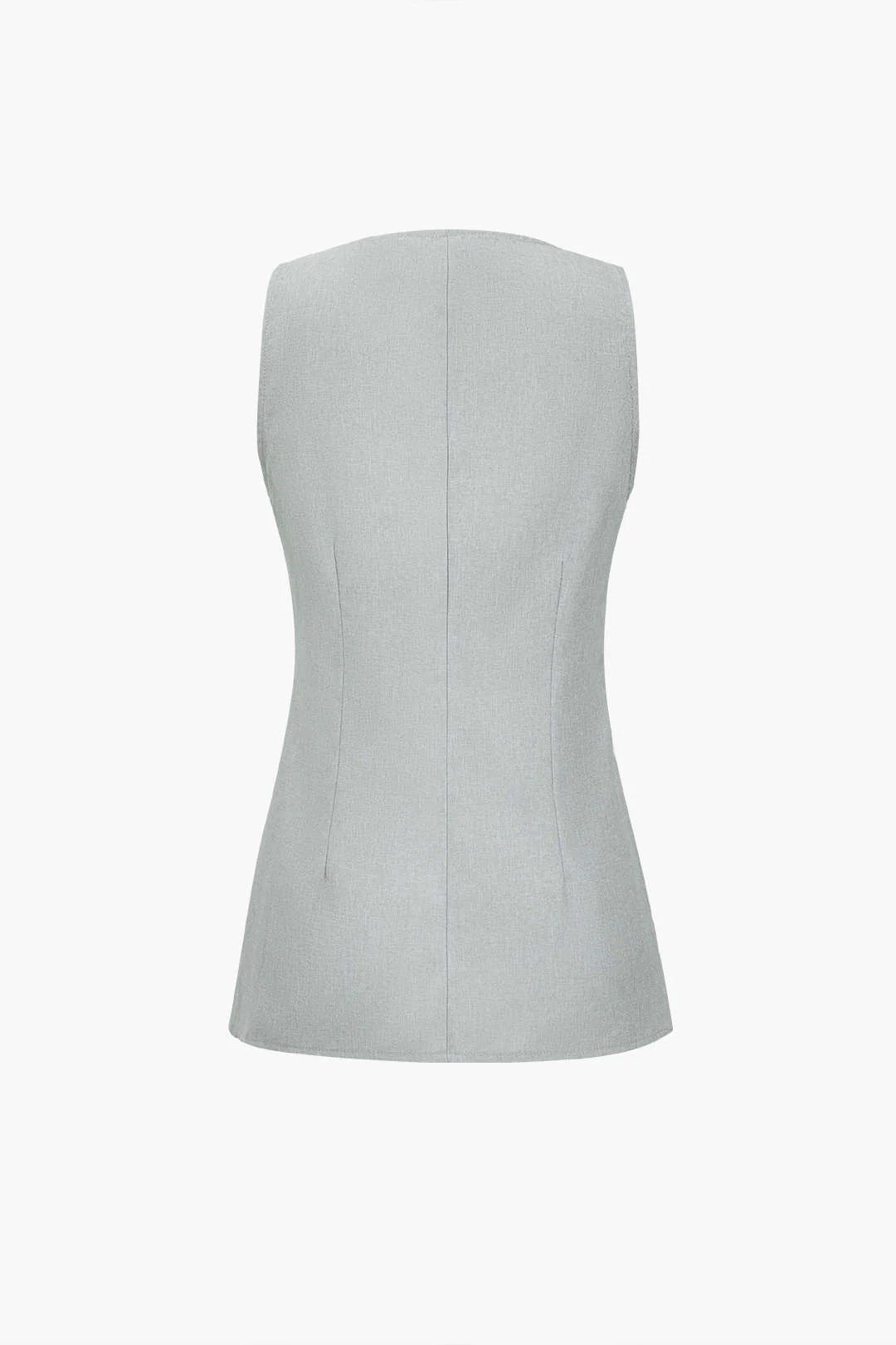 Conjunto Feminino de Alfaiataria com Colete Acinturado de Botões Maxi e Calça Reta com Fenda - Brenda [FRETE FULL]