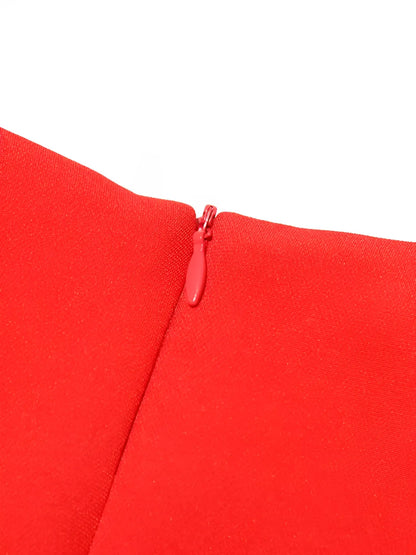 Vestido Feminino Midi Elegante com Aplique de Flor Cinto e Decote em V - Matilda