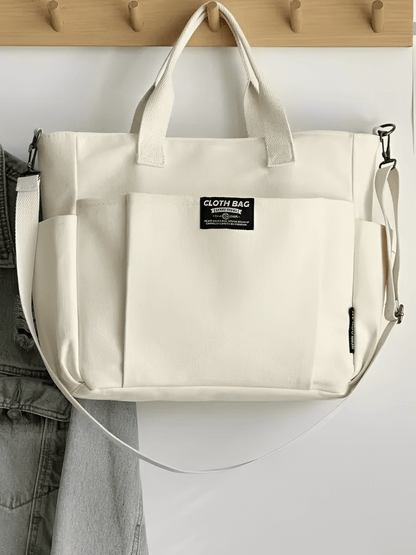 Bolsa Feminina Grande em Lona com Alça Ajustável Removível Bolsos e  Compartimento Interno - Rania