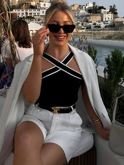 Blusa Feminina Tricô com Detalhe Transpassado Frontal - Virginia