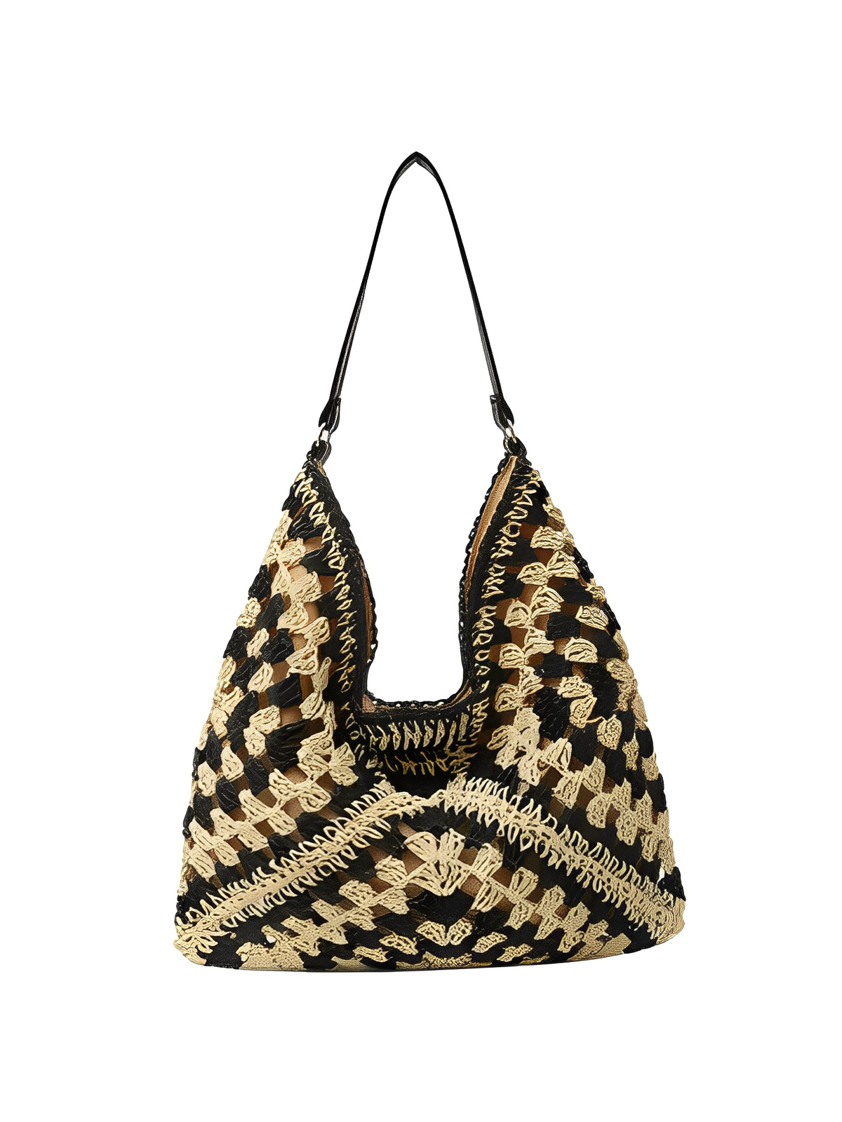 Bolsa de Ombro em Palha com Alça em Couro PU e Fecho Magnético – Amanda