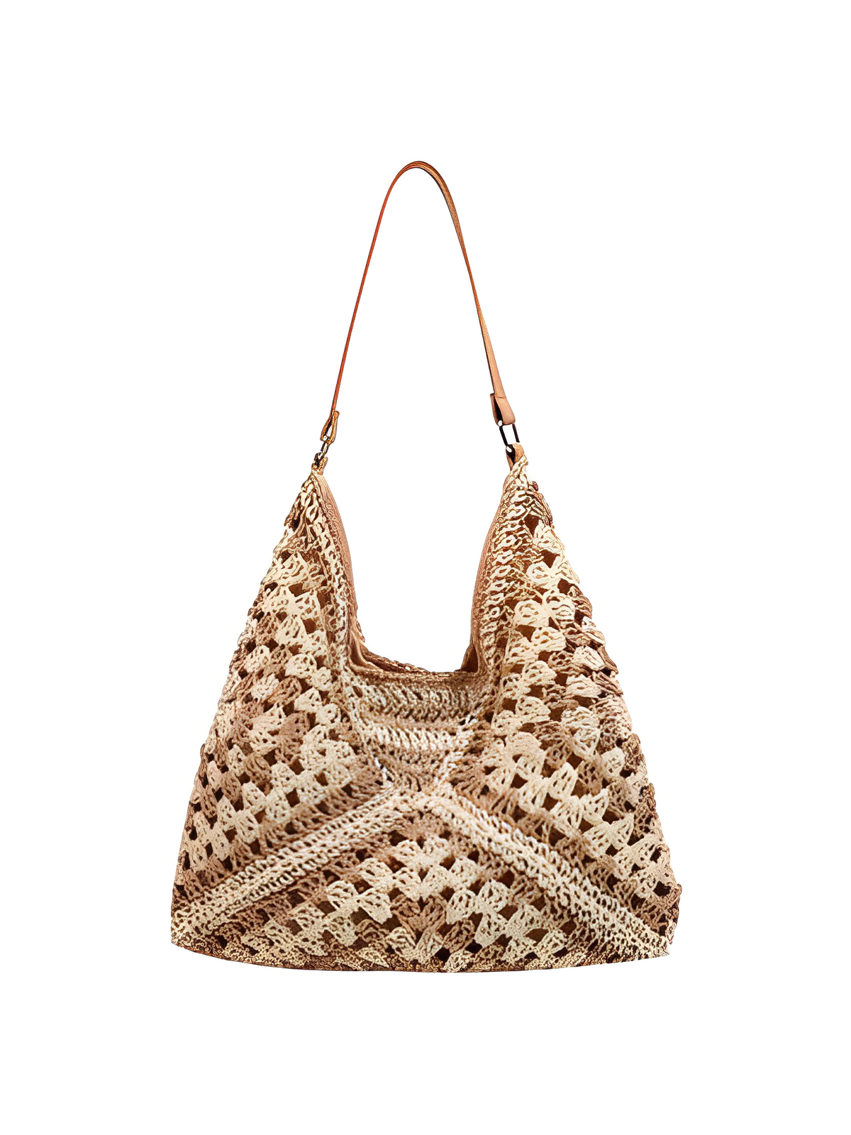 Bolsa de Ombro em Palha com Alça em Couro PU e Fecho Magnético – Amanda