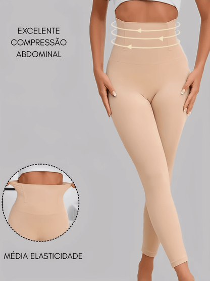 Calça Legging Feminina Modeladora com Compressão Abdominal Média Elasticidade e Efeito Levanta Bumbum - Norah
