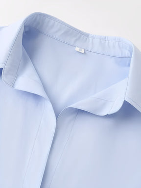 Camisa Oversized de Manga Longa com Colarinho Virado e Botões – Lane