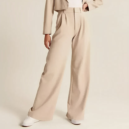 Calça Feminina de Alfaiataria com Cintura Alta e Modelagem Wide Leg – Samira